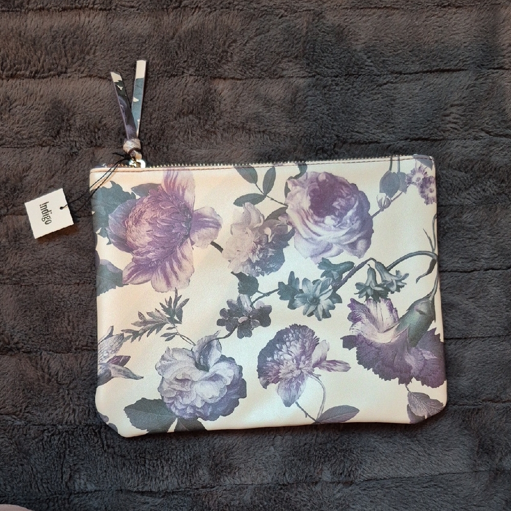 Large Ballet Floral Pouch From Indigo, New With Tags